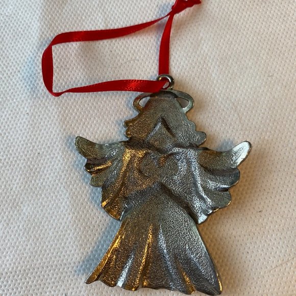 Silver Shy Angel Girl Ornament - Picture 3 of 6